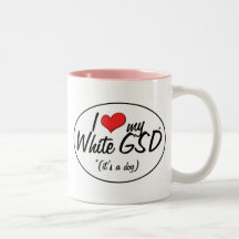 I Love My White GSD (It's a Dog) Coffee Mug
