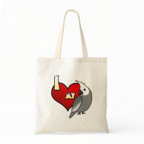 I Love my Whiteface Cockatiel bags by MenagerieMayhem I Love my Whiteface Cockatiel bags