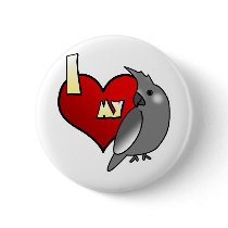 I Love my Whiteface Cockatiel buttons by MenagerieMayhem I Love my Whiteface Cockatiel buttons