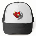 I Love my Whiteface Cockatiel hats by MenagerieMayhem I Love my Whiteface Cockatiel hats