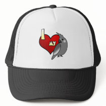 I Love my Whiteface Cockatiel hats by MenagerieMayhem I Love my Whiteface Cockatiel hats