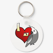 I Love my Whiteface Cockatiel keychains by MenagerieMayhem I Love my Whiteface Cockatiel keychains