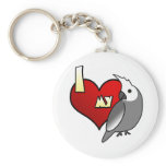 I Love my Whiteface Cockatiel Key Chains
