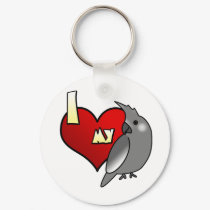 I Love my Whiteface Cockatiel keychains by MenagerieMayhem I Love my Whiteface Cockatiel keychains