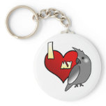 I Love my Whiteface Cockatiel Keychain
