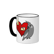 I Love my Whiteface Cockatiel mugs by MenagerieMayhem I Love my Whiteface Cockatiel mugs