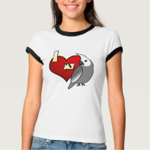 I Love my Whiteface Cockatiel t-shirts by MenagerieMayhem I Love my Whiteface Cockatiel t-shirts