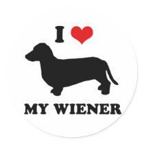I love my wiener stickers by Shirtuosity I love my wiener stickers