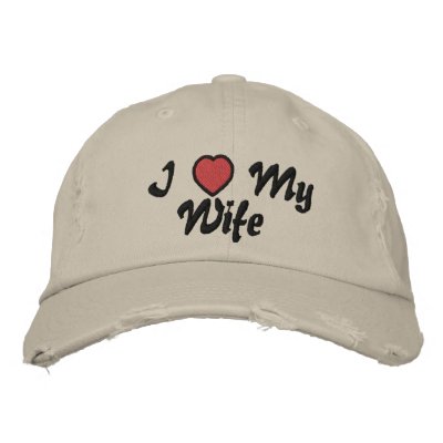 I Love My Wife Hat Baseball Cap by embroidered