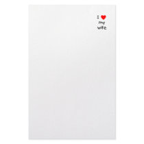 I Love My Wife Customized Stationery