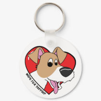 I Love my Wire Fox Terrier Keychain