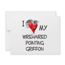 I Love My Wirehaired Pointing Griffon Invitations