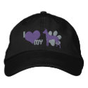 I Love my Xoloitzcuintli Embroidered Hat (Gray) embroidered hats