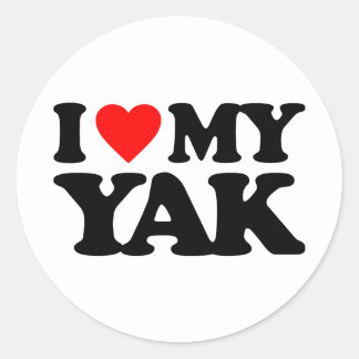 I LOVE MY YAK CLASSIC ROUND STICKER