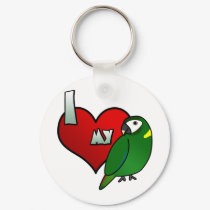 I Love my Yellow Collared Macaw keychains by MenagerieMayhem I Love my Yellow Collared Macaw keychains