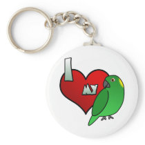 I Love my Yellow Naped Amazon Keychain
