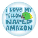 I Love My Yellow Naped Amazon Stickers by MenagerieMayhem I Love My Yellow Naped Amazon Stickers