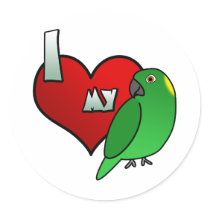 I Love my Yellow Naped Amazon Stickers