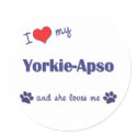 I Love My Yorkie-Apso (Female Dog) stickers