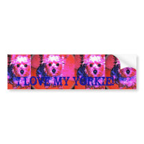 I LOVE MY YORKIE! Bumper Sticker bumper stickers by INTHEPRESENT I LOVE MY YORKIE! Bumper Sticker bumper stickers