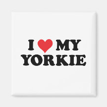 I Love My Yorkie Fridge Magnet