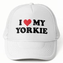 I Love My Yorkie Hats