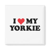 I Love My Yorkie Fridge Magnet