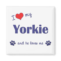 I Love My Yorkie (Male Dog) magnets
