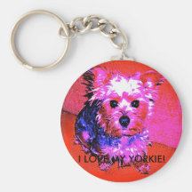 I LOVE MY YORKIE! PINK & BLUE SERIES KEYCHAIN