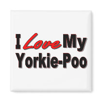 I Love My Yorkie-Poo Dog Gifts and Apparel magnets by janbalaya I Love My Yorkie-Poo Dog Gifts and Apparel magnets