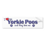 I Love My Yorkie Poos (Multiple Dogs) Bumper Sticker