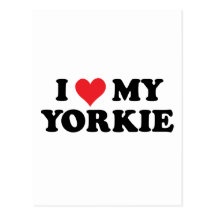 I Love My Yorkie Postcards