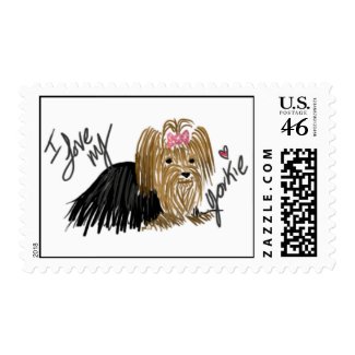 I Love My Yorkie Yorkshire Terrier Postage stamps