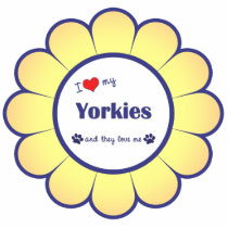 I Love My Yorkies (Multiple Dogs) Ornament photo sculptures