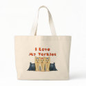 I LOVE MY YORKIES THREE YORKSHIRE TERRIERS bags by greerdesign I LOVE MY YORKIES THREE YORKSHIRE TERRIERS bags