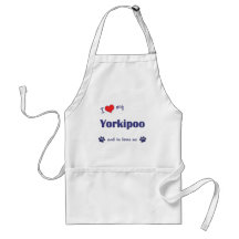 I Love My Yorkipoo (Male Dog) Aprons