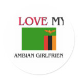 I Love My Zambian Girlfriend Round Stickers