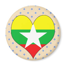 I Love Myanmar Fridge Magnets