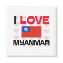 I Love Myanmar Magnets