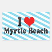 I Love Myrtle Beach, United States Rectangular Stickers