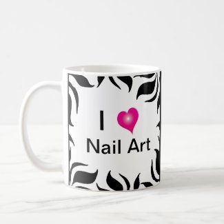 I Love Nail Art Zebra Stripe and Pink Coffee Mug by UponRequest