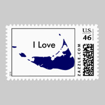 I Love Nantucket Blue Stamp stamps