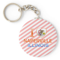 I Love Naperville, IL Keychain