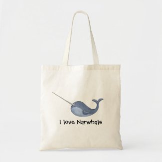 I love Narwhals -custom text - Bag