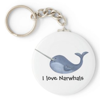I love Narwhals -custom text - Key Chain