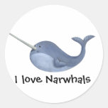 I love Narwhals -custom text - Sticker