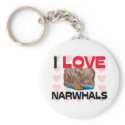 I Love Narwhals keychains