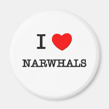 I Love NARWHALS Refrigerator Magnets