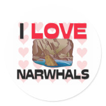 I Love Narwhals stickers