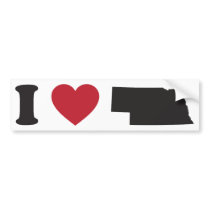 I Love Nebraska Bumper Sticker